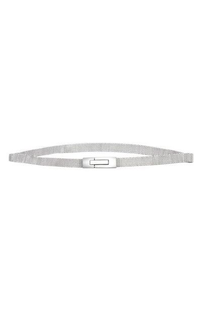 MANGO MANGO Skinny Metal Mesh Belt
