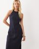 Mango Mango sleeveless halter neck midi dress in blue plaid print - 1