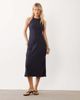 Mango Mango sleeveless halter neck midi dress in blue plaid print - 2