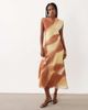 Mango Mango sleeveless maxi dress in orange watercolor print - 2