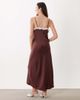 Mango Mango sleeveless satin midi dress with lace trim in rose-Red - 2