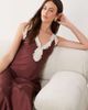 Mango Mango sleeveless satin midi dress with lace trim in rose-Red - 3