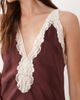 Mango Mango sleeveless satin midi dress with lace trim in rose-Red - 4