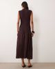 Mango Mango sleeveless shirred bodice midi dress in burgundy - 4