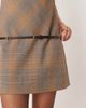 Mango Mango sleeveless tailored mini dress with belt in brown plaid - 3