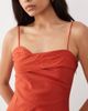 Mango Mango sleeveless wrap detail midi dress with open back detail in red - 2