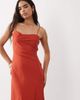 Mango Mango sleeveless wrap detail midi dress with open back detail in red - 4