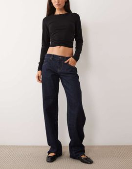 Mango Mango slim barrel jean in indigo-Blue