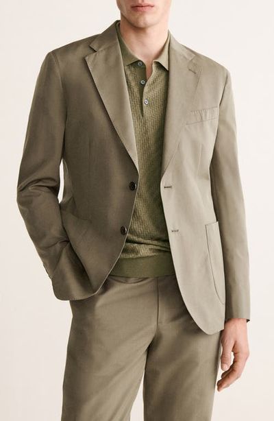 MANGO MANGO Slim Fit Cotton & Wool Jacket