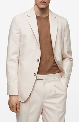 MANGO MANGO Slim Fit Cotton Blazer