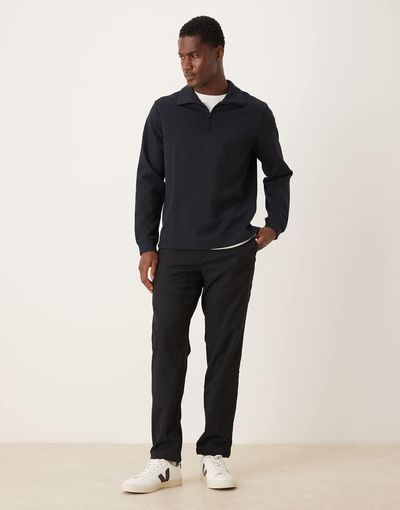 Mango Mango slim fit sweatpants in black-Navy