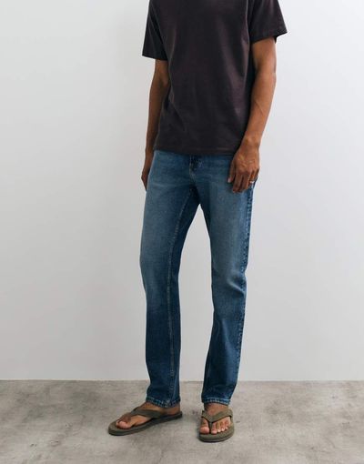 Mango Mango slim jeans in mid blue