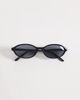 Mango Mango slim oval sunglasses in black - 3