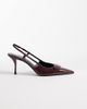 Mango Mango sling back heels in burgundy-Red - 1