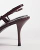 Mango Mango sling back heels in burgundy-Red - 3
