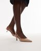 Mango Mango sling back kitten heel in neutral - 2