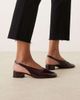 Mango Mango sling back leather heeled mules in cherry red - 1