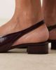 Mango Mango sling back leather heeled mules in cherry red - 2