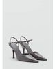 Mango Mango sling back shoes with cross strap heel in gray - 1