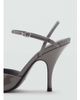 Mango Mango sling back shoes with cross strap heel in gray - 4