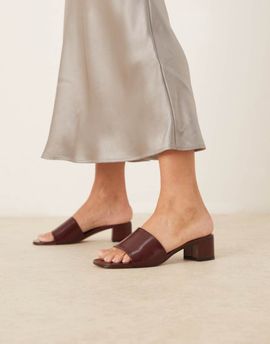 Mango Mango slingback block heels in cherry red