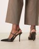 Mango Mango slingback cross strap heels in black - 3