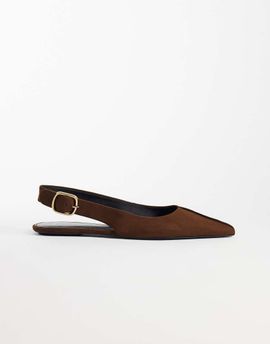 Mango Mango slingback flats in chocolate-Brown
