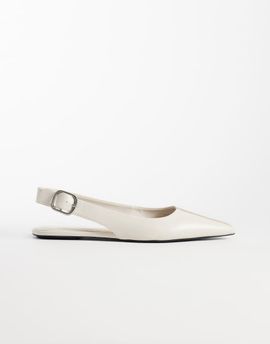 Mango Mango slingback flats in ecru-Neutral