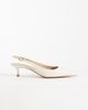 Mango Mango slingback kitten pumps in beige-Neutral - 1