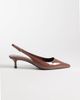 Mango Mango slingback patent kitten heels in brown - 1