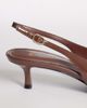 Mango Mango slingback patent kitten heels in brown - 2