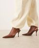 Mango Mango slingback pointed heels in dark brown - 1
