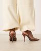 Mango Mango slingback pointed heels in dark brown - 3