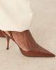 Mango Mango slingback pointed heels in dark brown - 4
