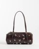Mango Mango small bowling bag with embellishment in brown - 1