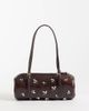 Mango Mango small bowling bag with embellishment in brown - 4