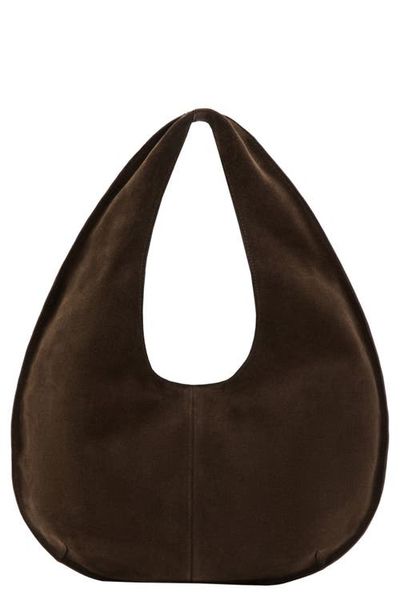 MANGO MANGO Small Leather Hobo Bag