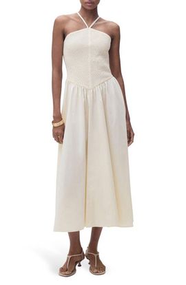 mango halterneck satin midi dress in yellow Marieanne1322 on LTK