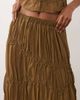 Mango Mango Snake ruched maxi skirt with beaded detail in brown - part of a set - 2