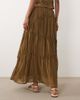 Mango Mango Snake ruched maxi skirt with beaded detail in brown - part of a set - 3