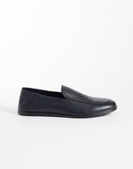 Mango Mango soft 100% leather loafers in black