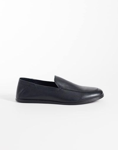 Mango Mango soft 100% leather loafers in black