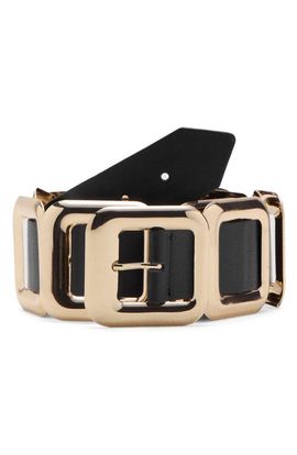 MANGO MANGO Square Hardware Leather Belt