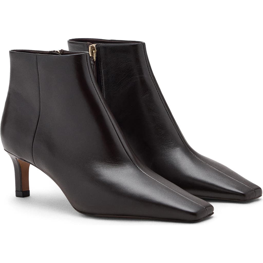 MANGO MANGO Square Toe Leather Bootie