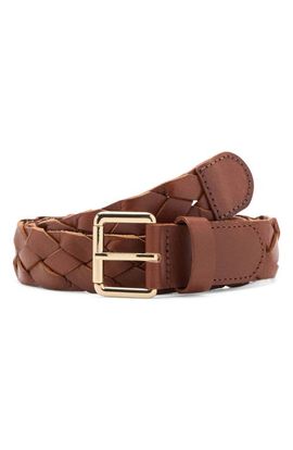 MANGO MANGO Starring Hailey Bieber Braided Leather Belt