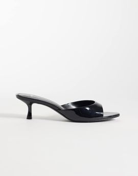 Mango Mango starring Hailey Bieber heeled mules in black