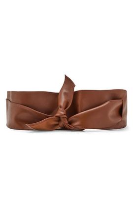 MANGO MANGO Starring Hailey Bieber Leather Cummerbund Belt