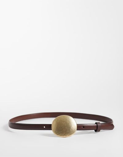 Mango Mango statement buckle belt in brown
