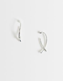 Mango Mango statement drop earrings in silver