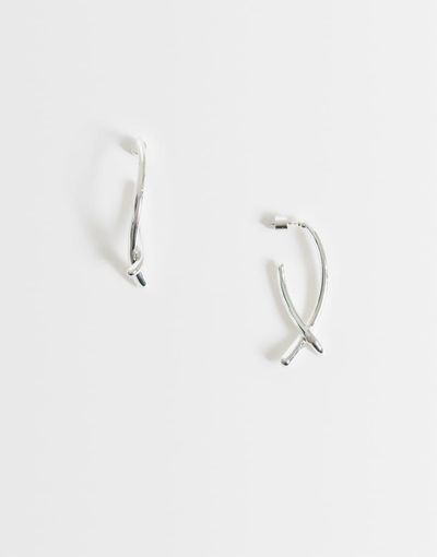 Mango Mango statement drop earrings in silver